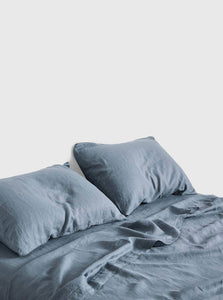 In Bed Pillow Case Set King 100% Linen Pillowslip Set IN BED 100% Linen Pillowslip Set (of two) in Lake 