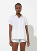 In Bed Sleepwear Shirt One 100% Linen Short Sleeve Shirt IN BED 100% Linen Short Sleeve Shirt in White