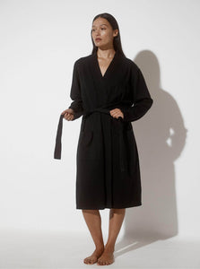 JH Lounge Robes Cotton Cashmere Robe JH Lounge Cashmere Robe Black