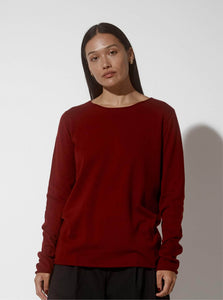 JH Lounge Tops Crew Long Sleeve Tee JH Lounge Crew Long Sleeve Tee Deep Red