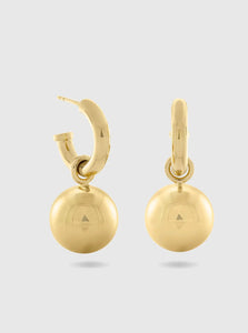 Monarc Jewellery Earrings Freddie Ball Hoop Earrings Gold Vermeil Monarc Jewellery Freddie Ball Hoop Earrings Gold Vermeil