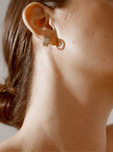 Monarc Jewellery Hoop Earrings Candor Huggie Hoop Gold & Topaz