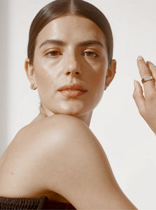 Monarc Jewellery Hoop Earrings Candor Huggie Hoop Gold & Topaz