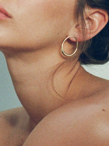 Monarc Jewellery L'Ovale Earrings. Gold Vermeil.