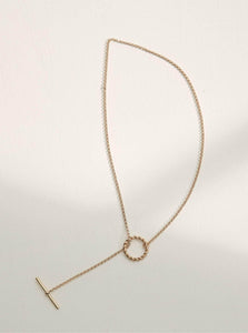 Monarc Jewellery Pendant Necklace 50 cm Corda T-Bar Necklace Gold Vermeil