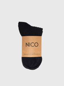 NICO Socks One Size Recycled Cotton Quarter Socks 3 Pack NICO Recycled Cotton Quarter Socks 3 Pack Black