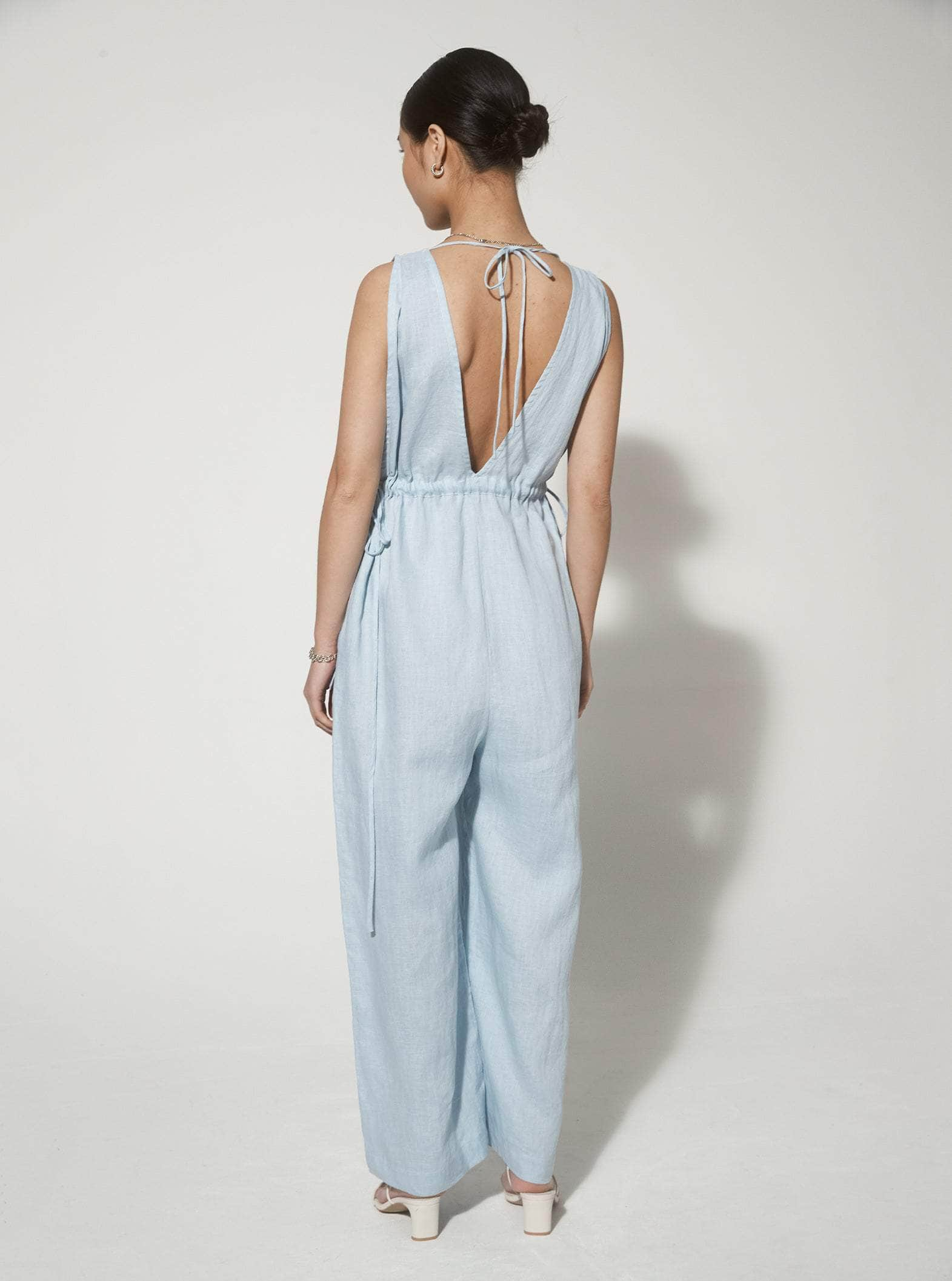 Light blue 2024 linen jumpsuit