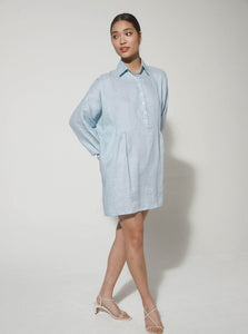 UNIKSPACE Mini Dress One Size Byron Shirt Dress UNIKSPACE Byron Shirt Dress Blue