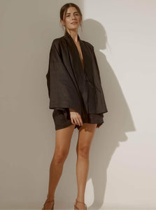 UNIKSPACE Robes Black / OS Anya Kimono