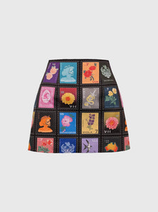 van der kooij Mini Skirt 0 VII Stamp Print Mini Skirt Van Der Kooij VII Stamp Print Mini Skirt Black Multi